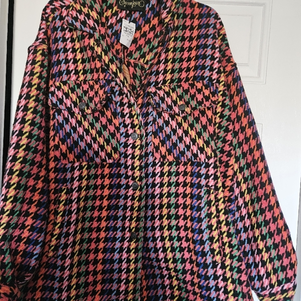 NWT Multicolor Houndstooth Jacket
